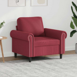 Fotel, winna czerwień, 60 cm, obity sztuczną skórą