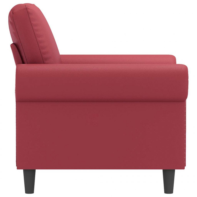 Fotel, winna czerwień, 60 cm, obity sztuczną skórą