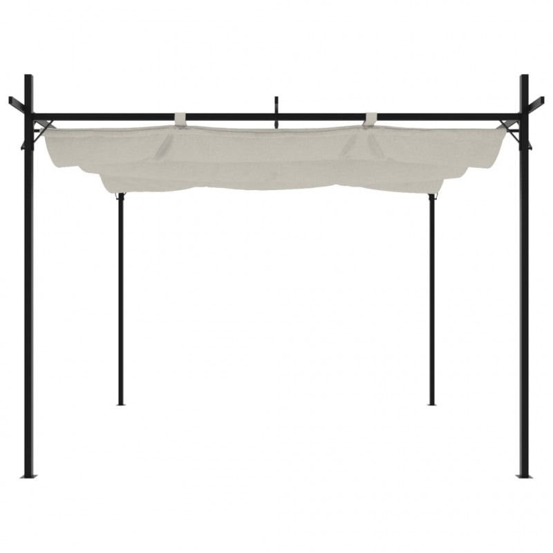 Pergola ze zwijanym dachem, kremowa, 295x292x230 cm