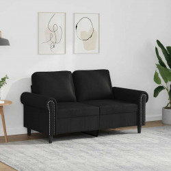 2-osobowa sofa, czarna, 120 cm, sztuczna skóra