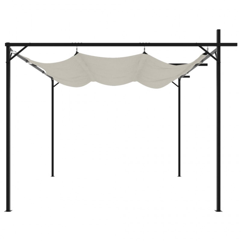Pergola ze zwijanym dachem, kremowa, 295x292x230 cm