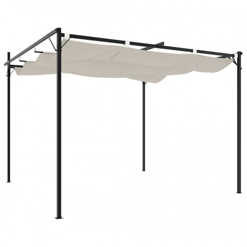 Pergola ze zwijanym dachem, kremowa, 295x292x230 cm