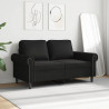 2-osobowa sofa, czarna, 120 cm, sztuczna skóra