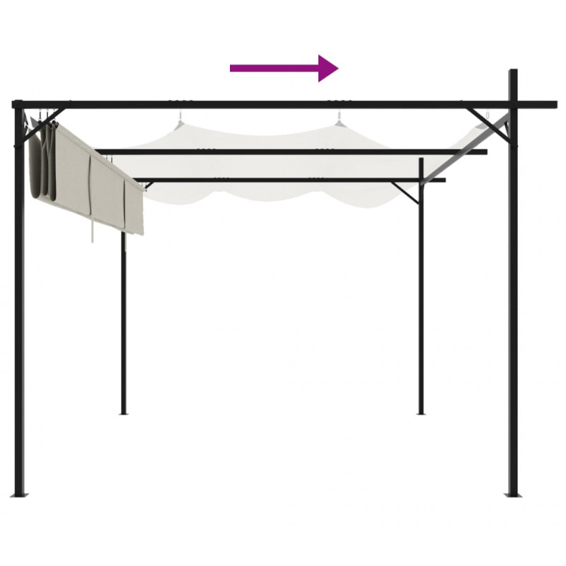 Pergola ze zwijanym dachem, kremowa, 295x292x230 cm