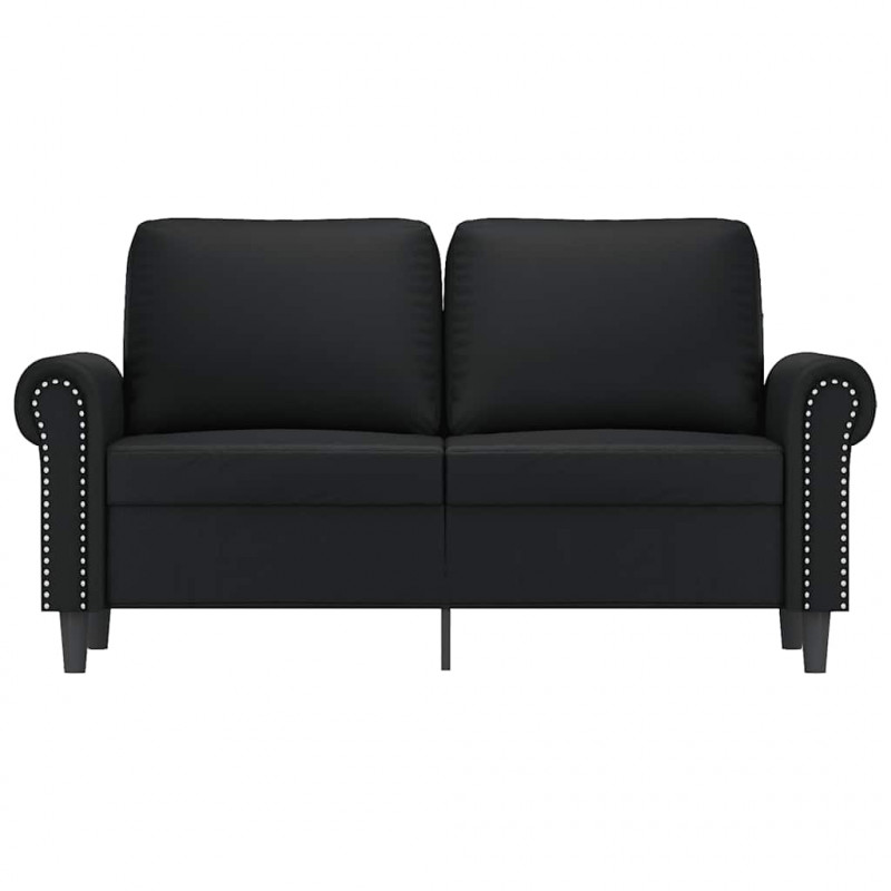 2-osobowa sofa, czarna, 120 cm, sztuczna skóra
