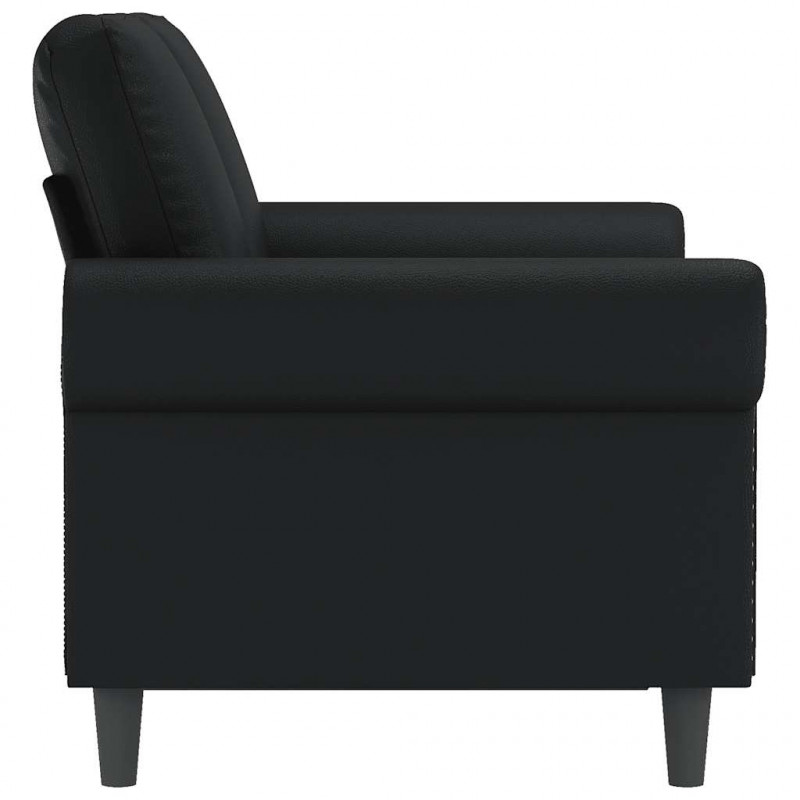 2-osobowa sofa, czarna, 120 cm, sztuczna skóra