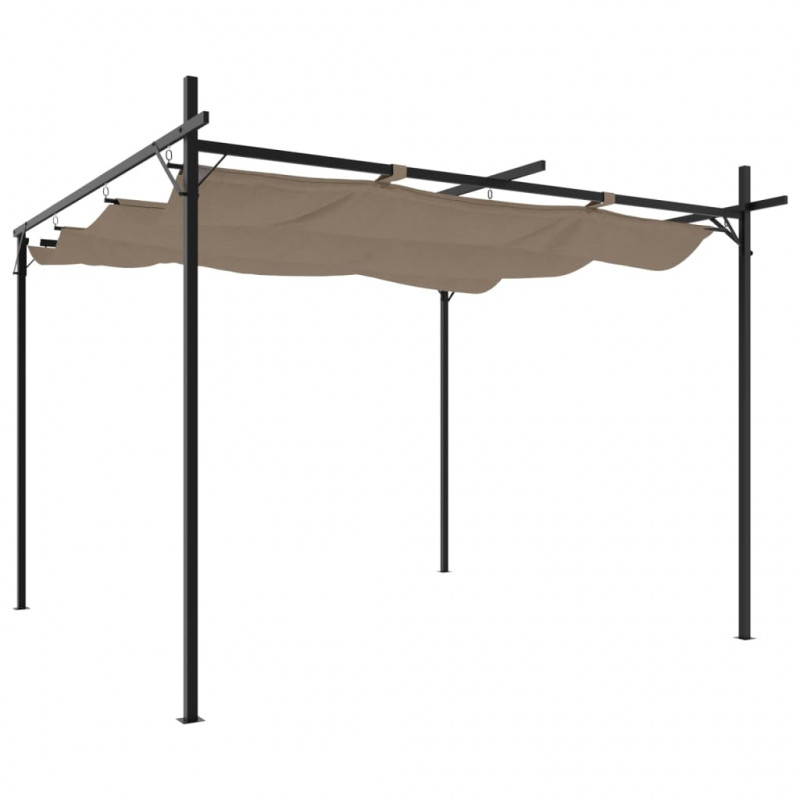 Pergola ze zwijanym dachem, taupe, 295x292x230 cm