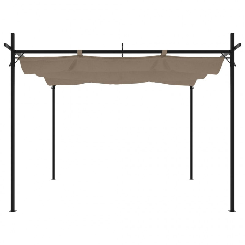 Pergola ze zwijanym dachem, taupe, 295x292x230 cm