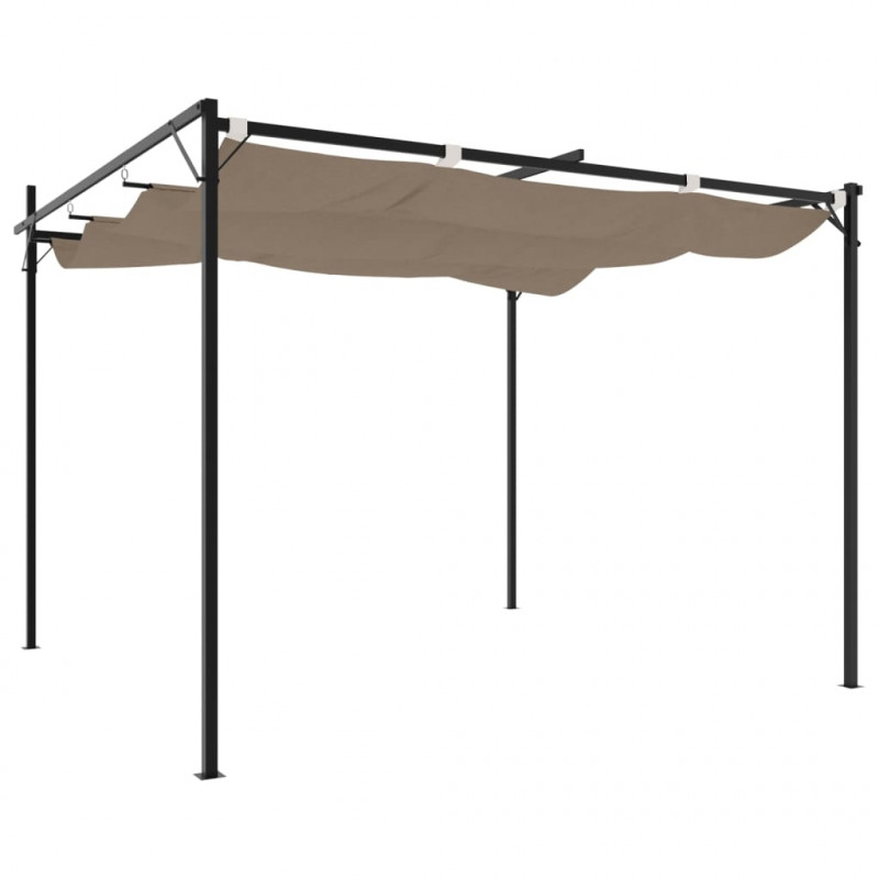 Pergola ze zwijanym dachem, taupe, 295x292x230 cm