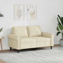 2-osobowa sofa, kremowy, 120 cm, sztuczna skóra