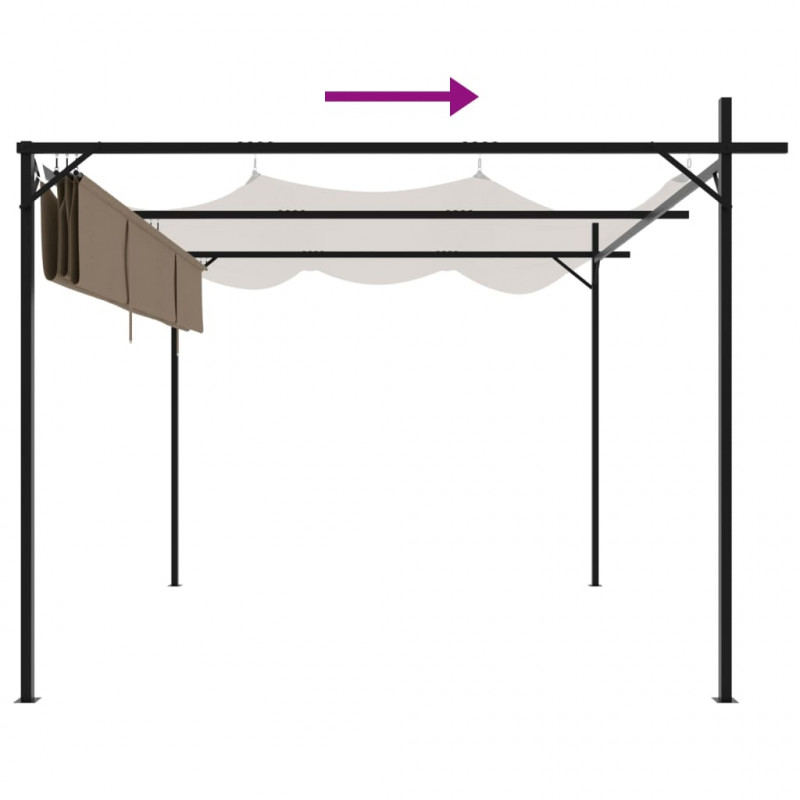 Pergola ze zwijanym dachem, taupe, 295x292x230 cm