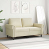 2-osobowa sofa, kremowy, 120 cm, sztuczna skóra
