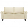 2-osobowa sofa, kremowy, 120 cm, sztuczna skóra