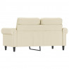 2-osobowa sofa, kremowy, 120 cm, sztuczna skóra