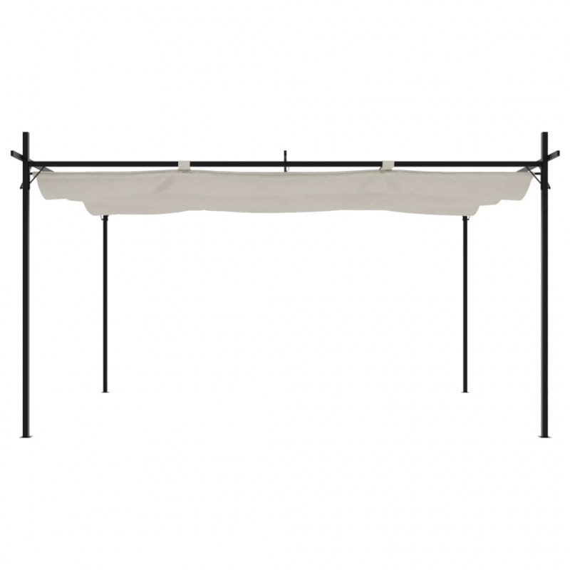 Pergola ze zwijanym dachem, kremowa, 395x292x230 cm