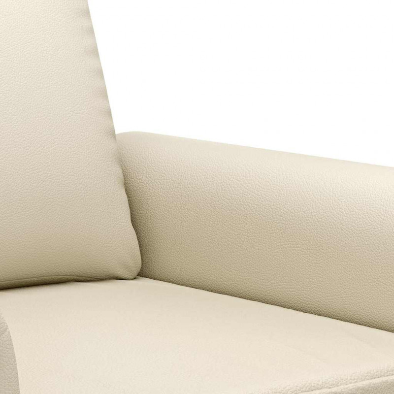 2-osobowa sofa, kremowy, 120 cm, sztuczna skóra