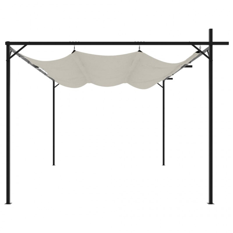 Pergola ze zwijanym dachem, kremowa, 395x292x230 cm