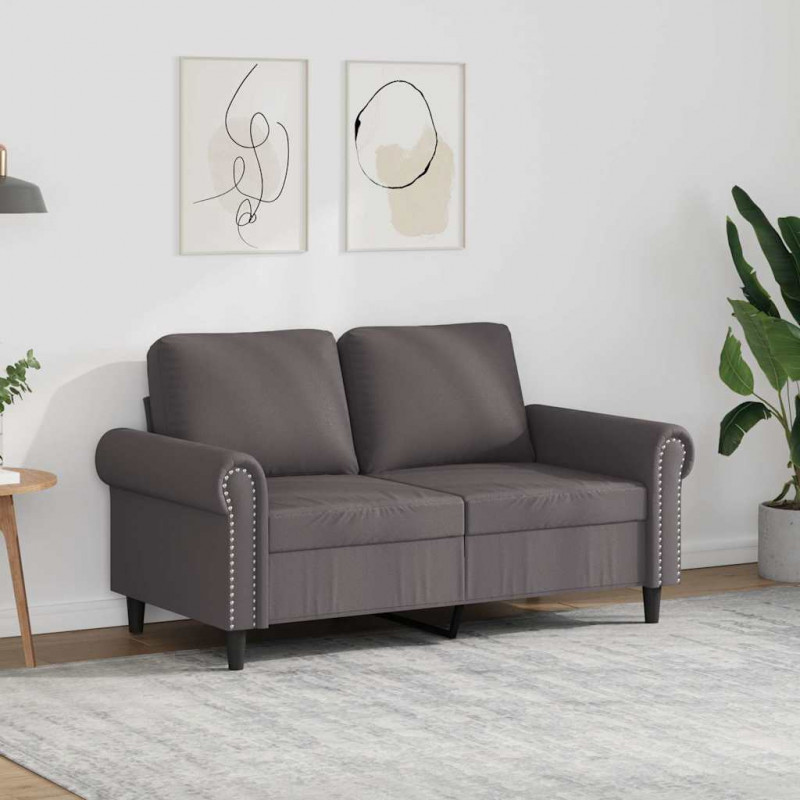 2-osobowa sofa, szary, 120 cm, sztuczna skóra