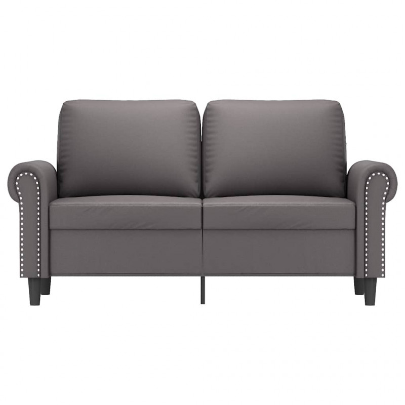 2-osobowa sofa, szary, 120 cm, sztuczna skóra