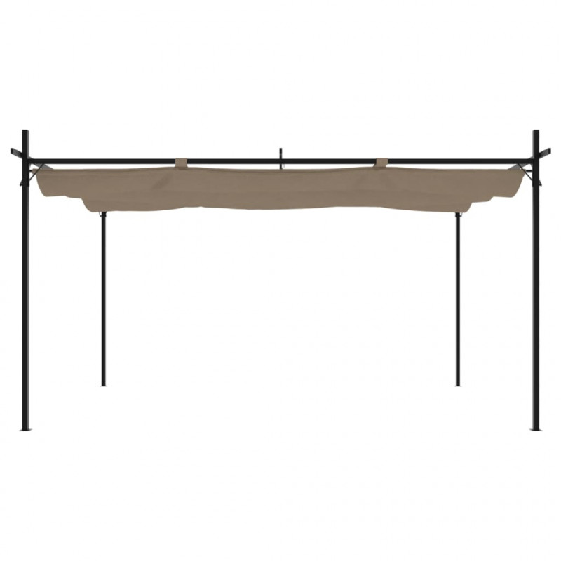 Pergola ze zwijanym dachem, taupe, 395x292x230 cm