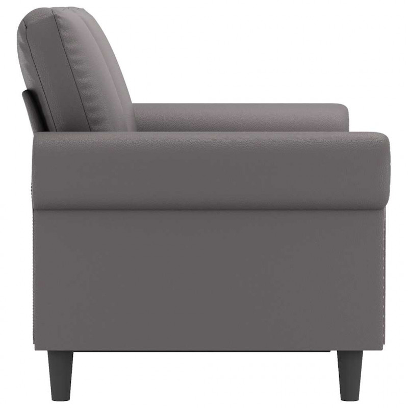 2-osobowa sofa, szary, 120 cm, sztuczna skóra