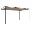 Pergola ze zwijanym dachem, taupe, 395x292x230 cm