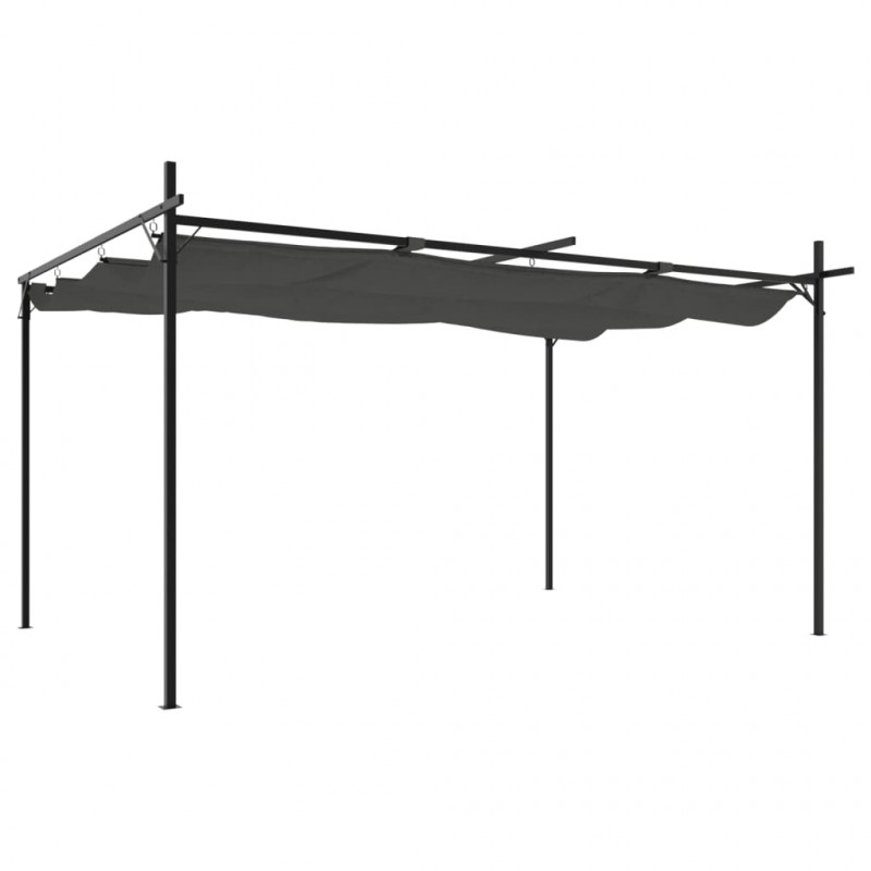 Pergola ze zwijanym dachem, antracytowa, 395x292x230 cm