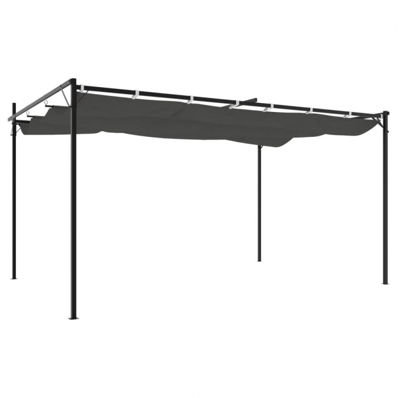 Pergola ze zwijanym dachem, antracytowa, 395x292x230 cm
