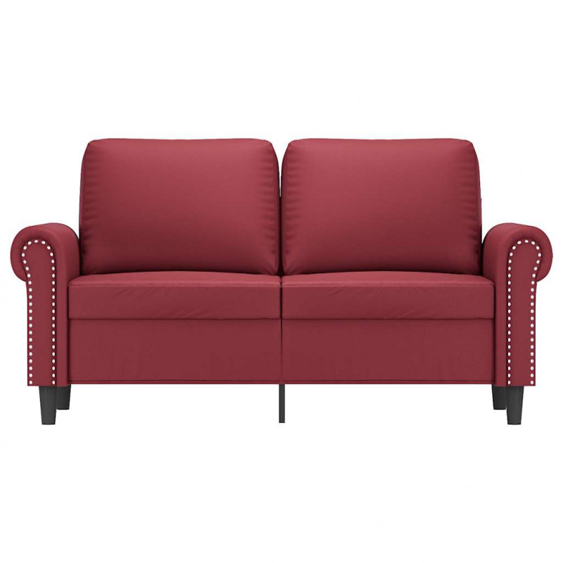 2-osobowa sofa, winna czerwień, 120 cm, sztuczna skóra