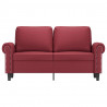 2-osobowa sofa, winna czerwień, 120 cm, sztuczna skóra