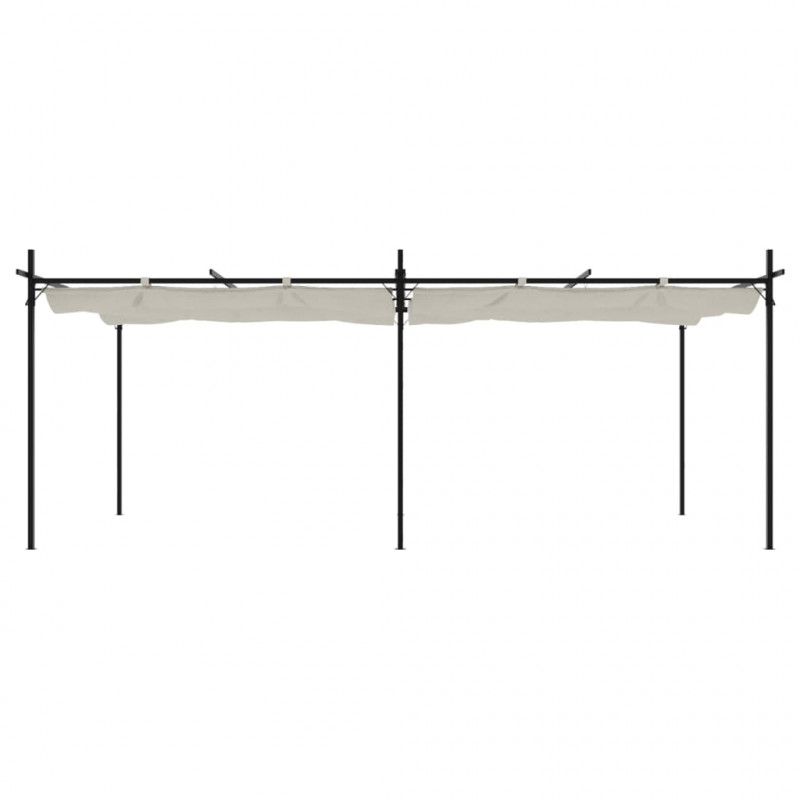 Pergola ze zwijanym dachem, kremowa, 589x292x230 cm