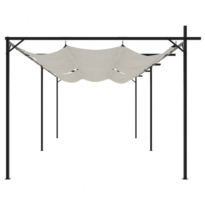 Pergola ze zwijanym dachem, kremowa, 589x292x230 cm