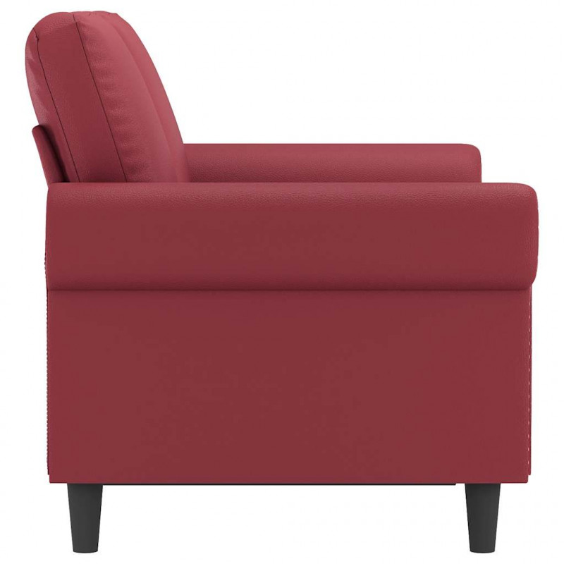 2-osobowa sofa, winna czerwień, 120 cm, sztuczna skóra