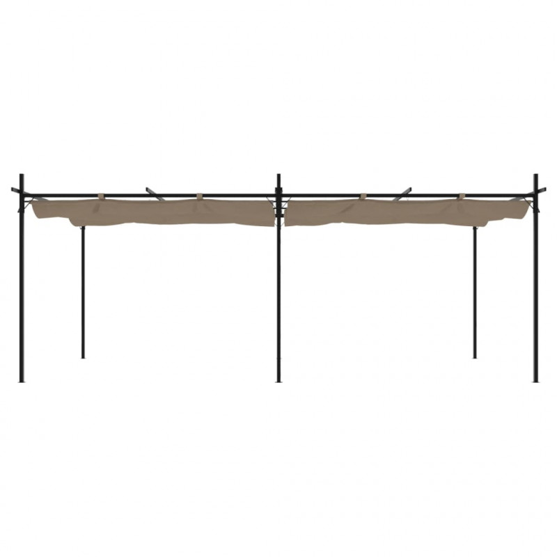 Pergola ze zwijanym dachem, taupe, 589x292x230 cm