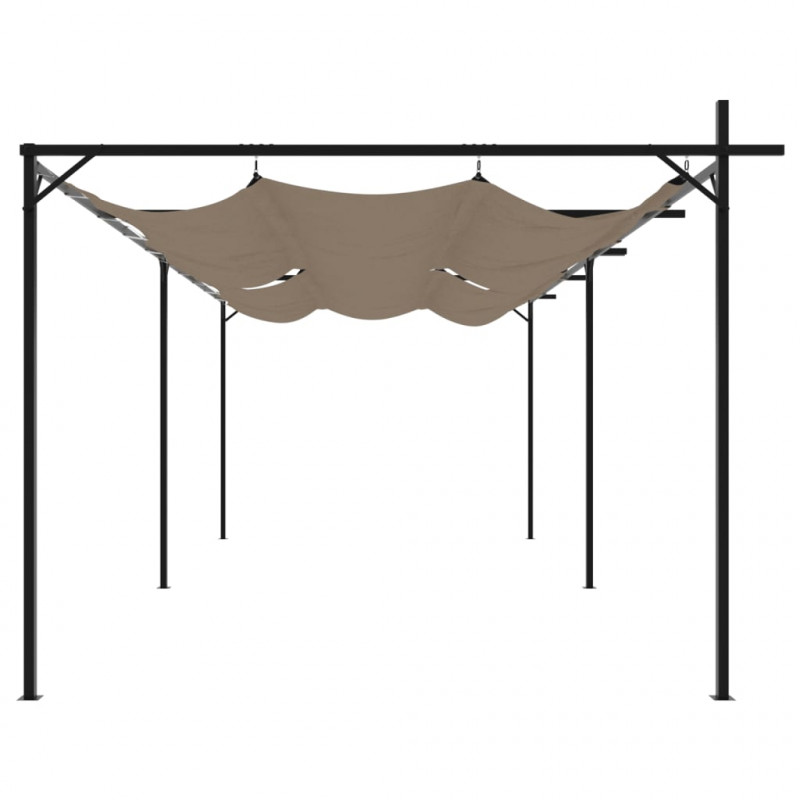 Pergola ze zwijanym dachem, taupe, 589x292x230 cm