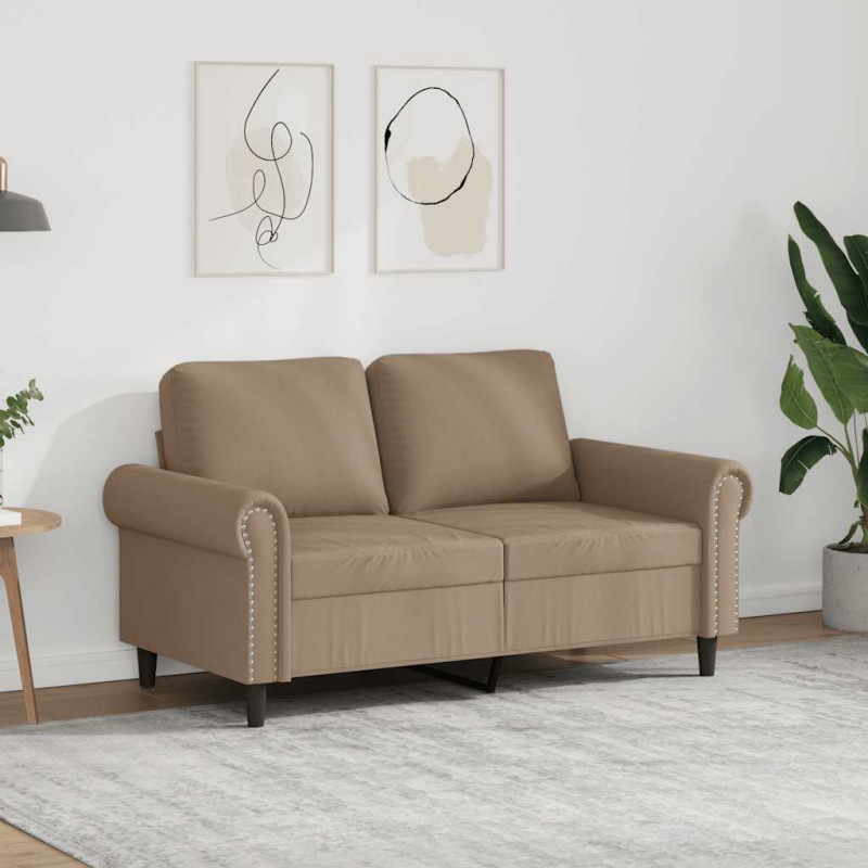 2-osobowa sofa, kolor cappuccino, 120 cm, sztuczna skóra