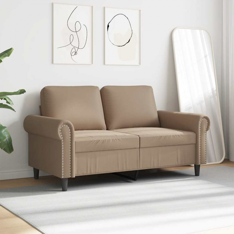 2-osobowa sofa, kolor cappuccino, 120 cm, sztuczna skóra