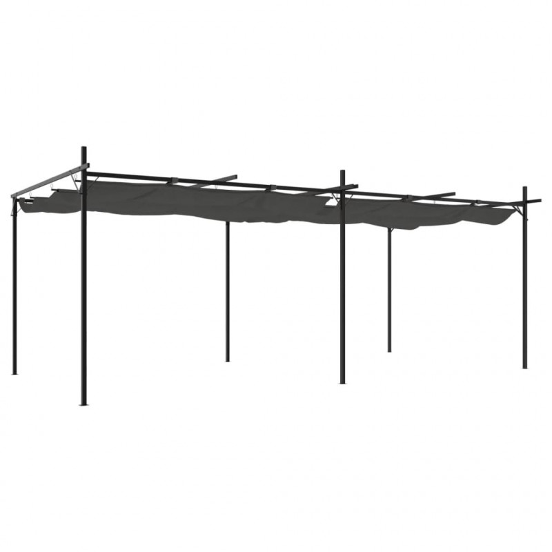 Pergola ze zwijanym dachem, antracytowa, 589x292x230 cm