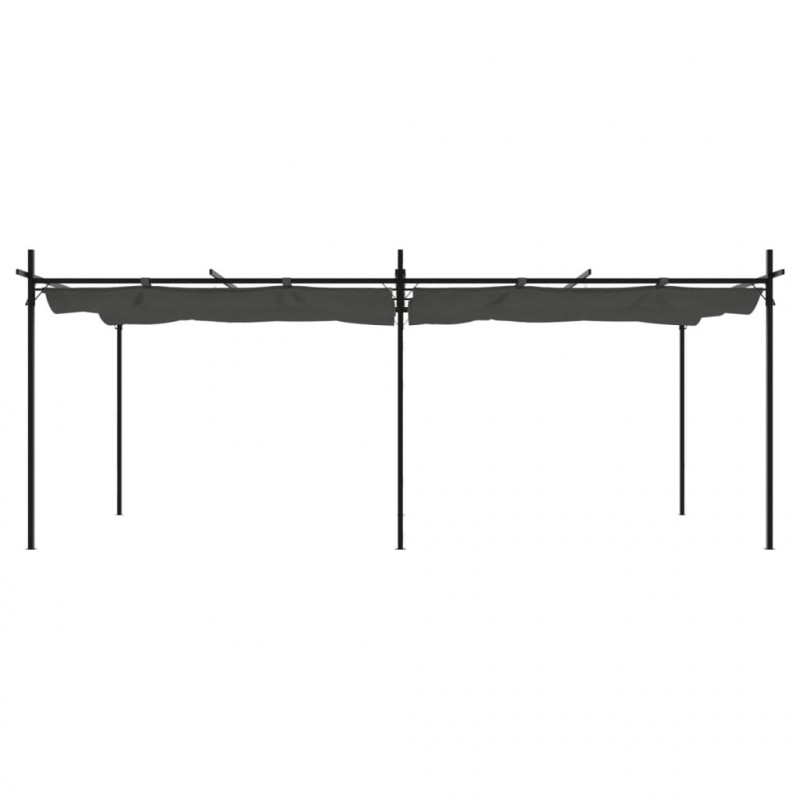 Pergola ze zwijanym dachem, antracytowa, 589x292x230 cm