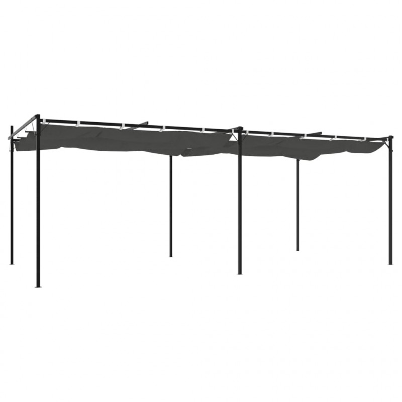 Pergola ze zwijanym dachem, antracytowa, 589x292x230 cm