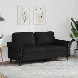 2-osobowa sofa, czarna, 140 cm, sztuczna skóra