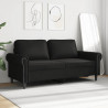 2-osobowa sofa, czarna, 140 cm, sztuczna skóra