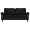 2-osobowa sofa, czarna, 140 cm, sztuczna skóra