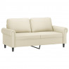 2-osobowa sofa, kremowy, 140 cm, sztuczna skóra