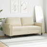 2-osobowa sofa, kremowy, 140 cm, sztuczna skóra