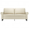 2-osobowa sofa, kremowy, 140 cm, sztuczna skóra