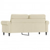 2-osobowa sofa, kremowy, 140 cm, sztuczna skóra
