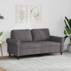 2-osobowa sofa, szary, 140 cm, sztuczna skóra