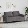 2-osobowa sofa, szary, 140 cm, sztuczna skóra
