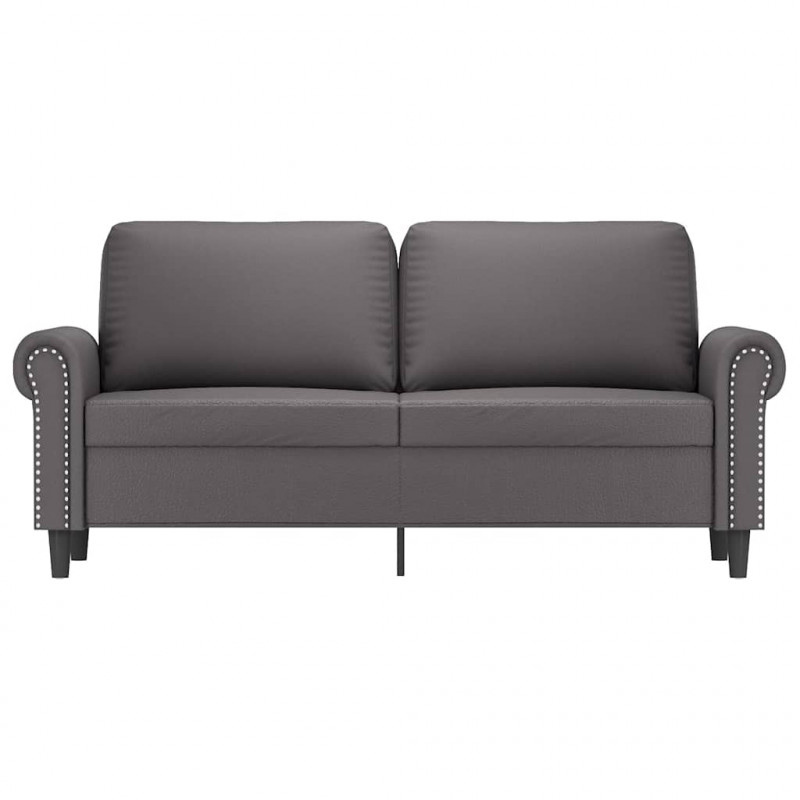 2-osobowa sofa, szary, 140 cm, sztuczna skóra